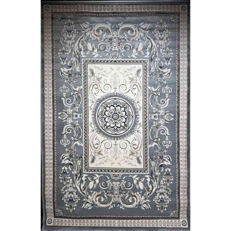 سجاد تركي ياسمين نقش فرنسي 9052A رصاصي مقاس 250*350