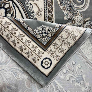 سجاد تركي ياسمين نقش فرنسي 9052A رصاصي مقاس 150*220