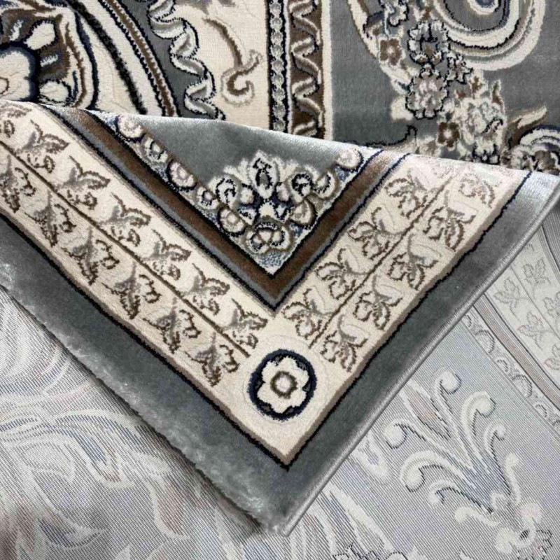 سجاد تركي ياسمين نقش فرنسي 9052A رصاصي مقاس 250*350