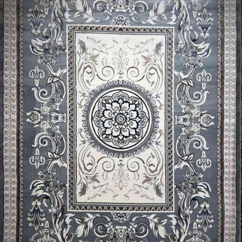 سجاد تركي ياسمين نقش فرنسي 9052A رصاصي مقاس 250*350