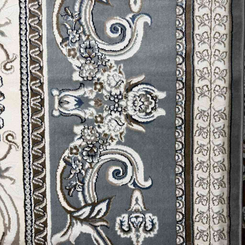 سجاد تركي ياسمين نقش فرنسي 9052A رصاصي مقاس 150*220