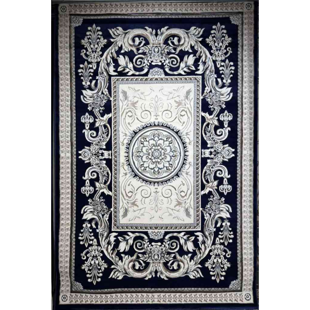 سجاد تركي ياسمين نقش فرنسي 9052A كحلي مقاس 400*500