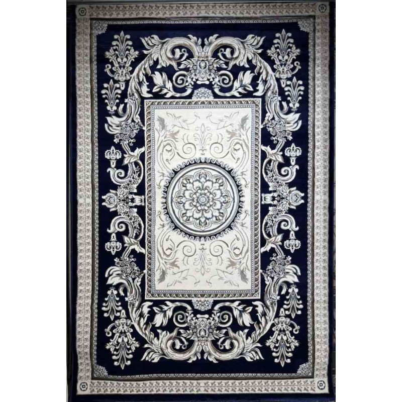 سجاد تركي ياسمين نقش فرنسي 9052A كحلي مقاس 300*400