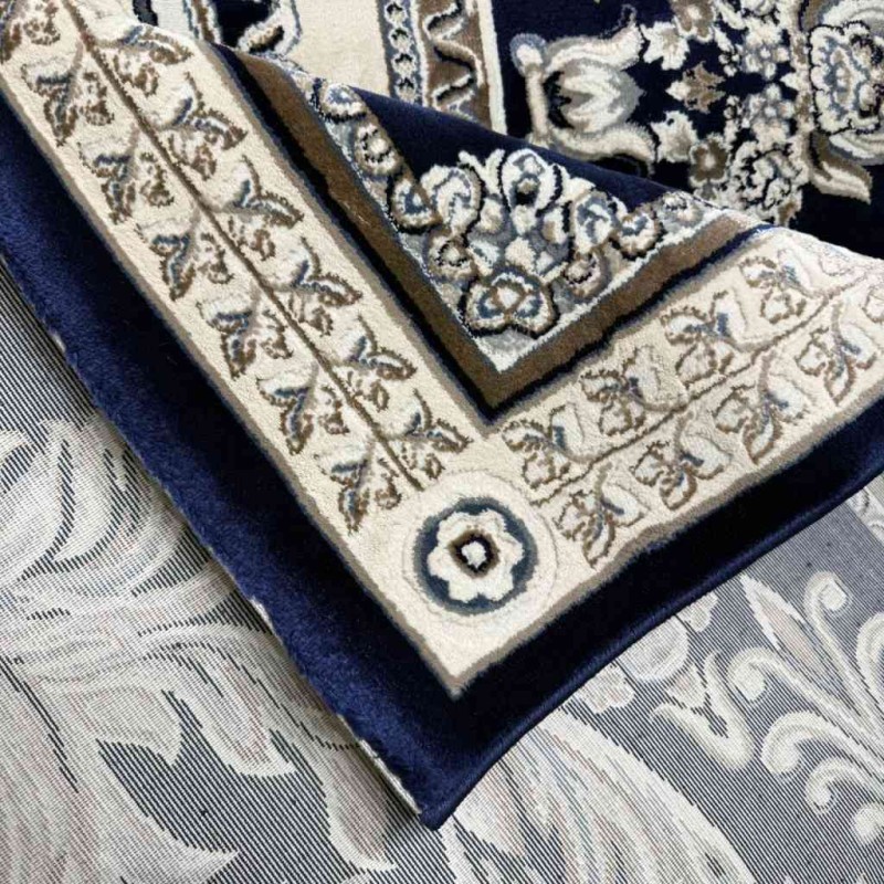 سجاد تركي ياسمين نقش فرنسي 9052A كحلي مقاس 300*400