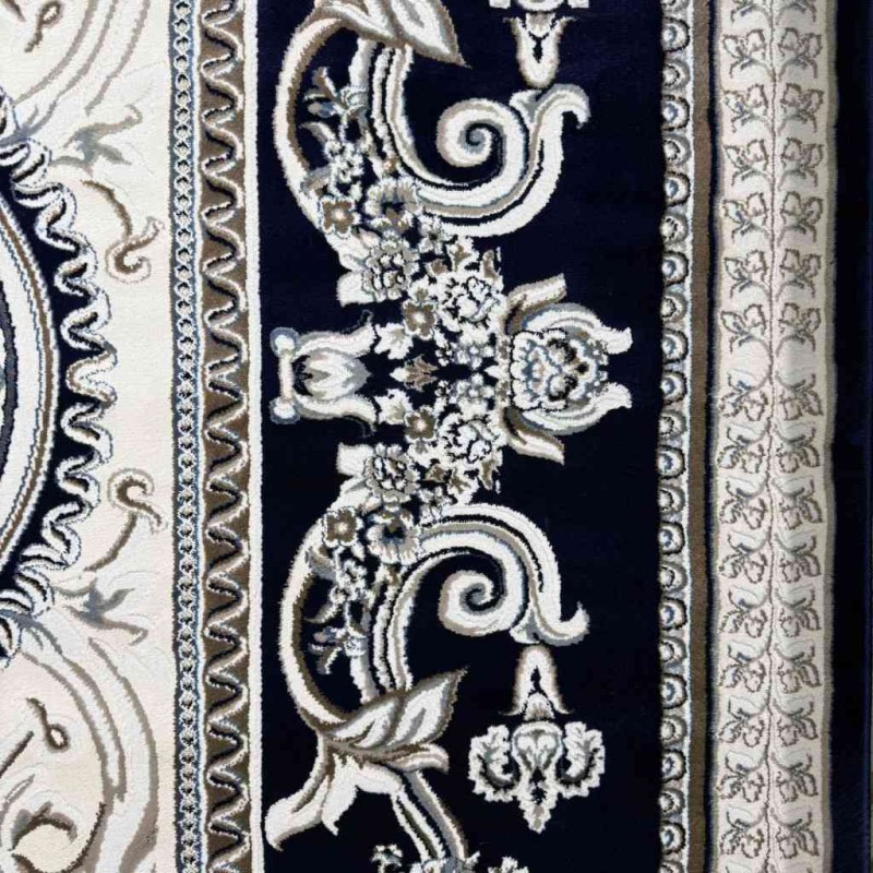 سجاد تركي ياسمين نقش فرنسي 9052A كحلي مقاس 300*400
