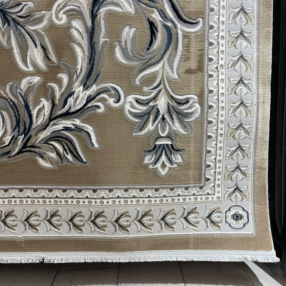 سجاد تركي نقش فرنسي باريس 32125B بيج مقاس 50*80
