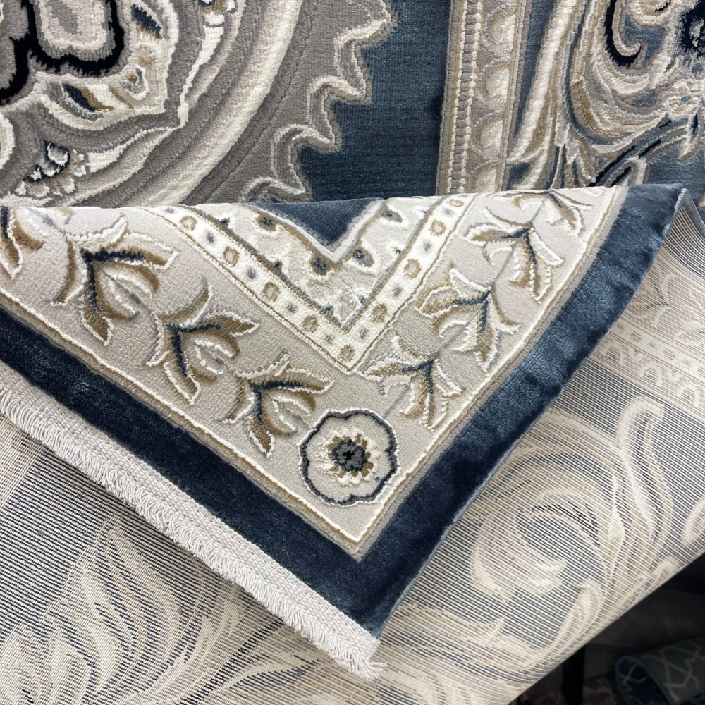 سجاد تركي نقش فرنسي باريس 32125B سماوي مقاس 50*80