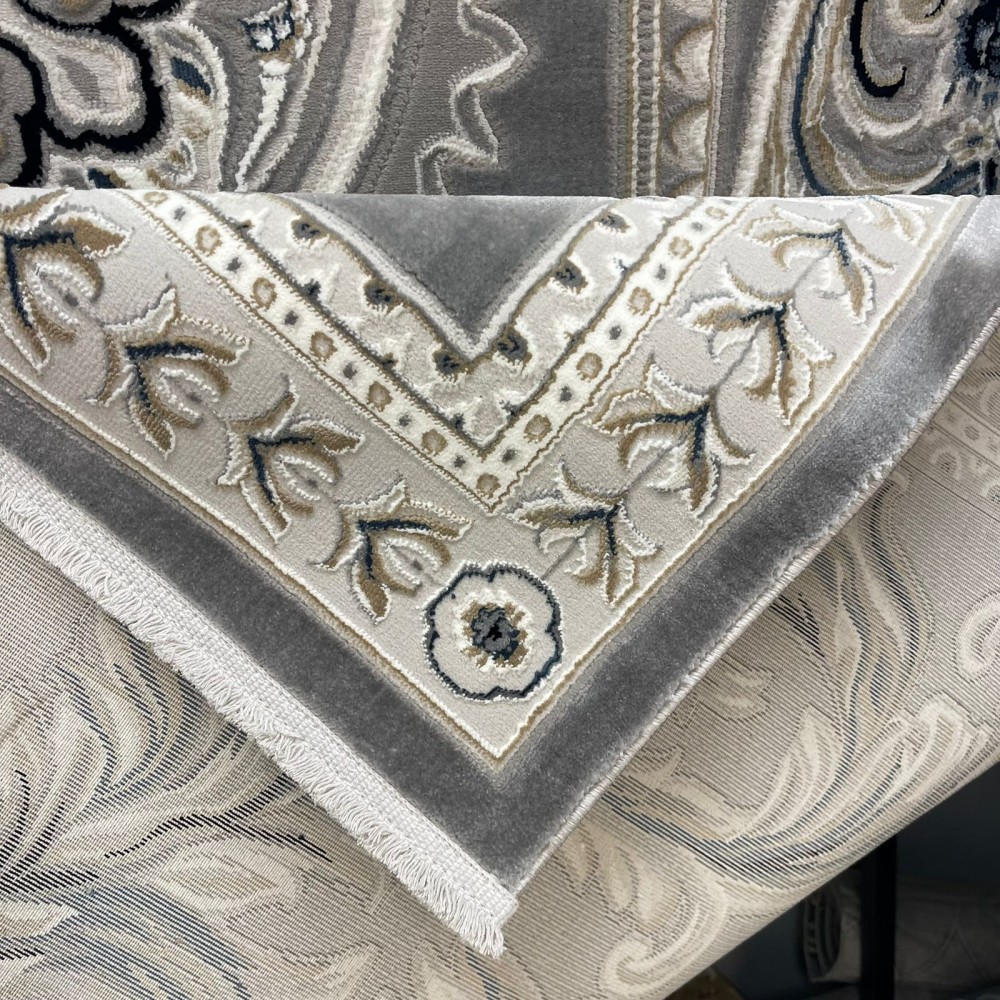 سجاد تركي نقش فرنسي باريس 32125B رصاصي مقاس 250*350