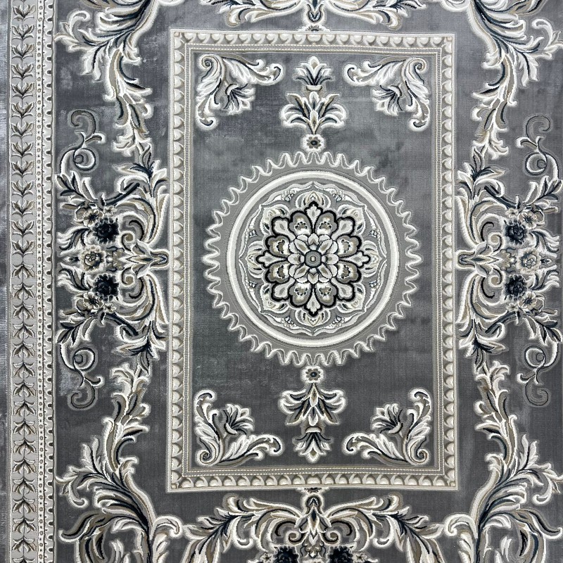سجاد تركي نقش فرنسي باريس 32125B رصاصي مقاس 300*400