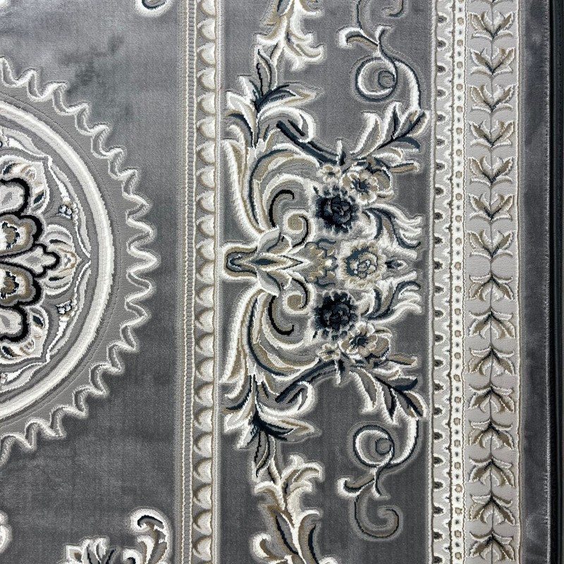سجاد تركي نقش فرنسي باريس 32125B رصاصي مقاس 300*400