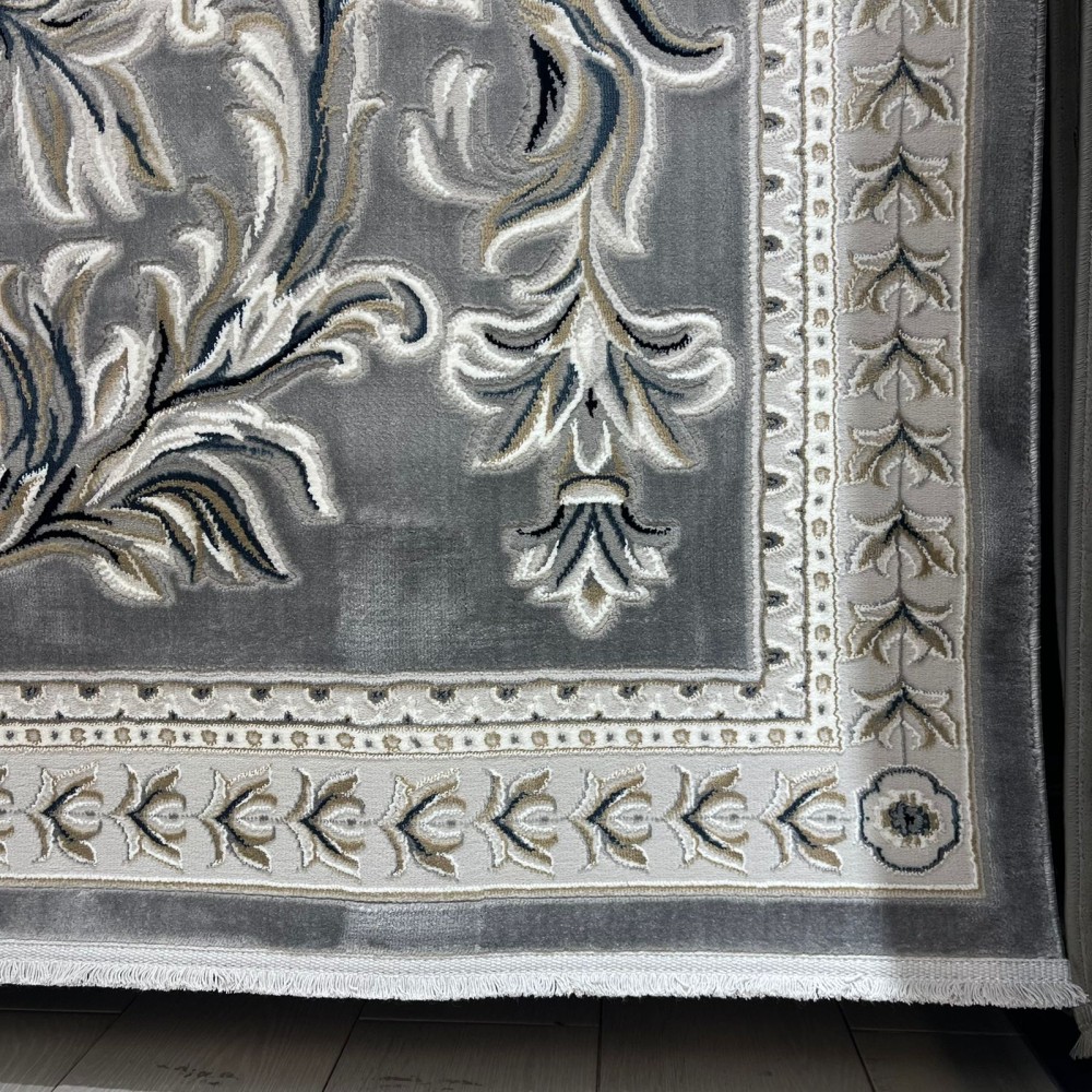 سجاد تركي نقش فرنسي باريس 32125B رصاصي مقاس 250*350