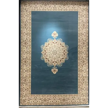 سجاد اصفهان تركي كلاسيك E506B سماوي مقاس 50*80