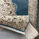 سجاد اصفهان تركي كلاسيك E506B سماوي مقاس 400*400 - اصفهان سجاد تركي كلاسيك