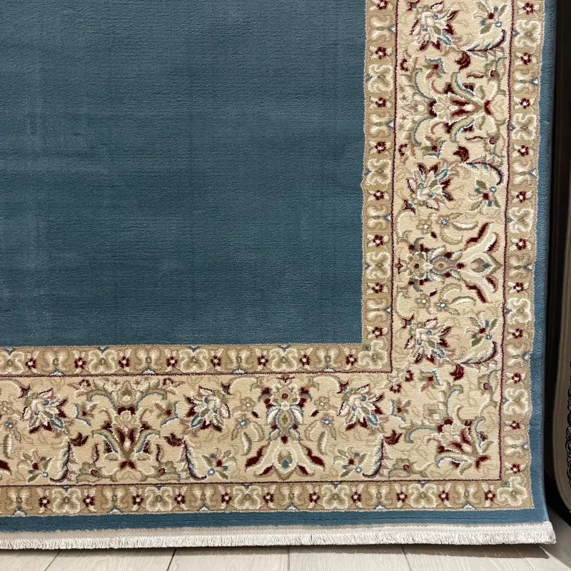 سجاد اصفهان تركي كلاسيك E506B سماوي مقاس 400*700
