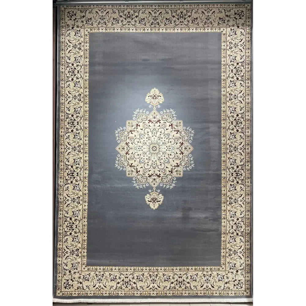 سجاد اصفهان تركي كلاسيك E506B رصاصي مقاس 50*80 - اصفهان سجاد تركي كلاسيك