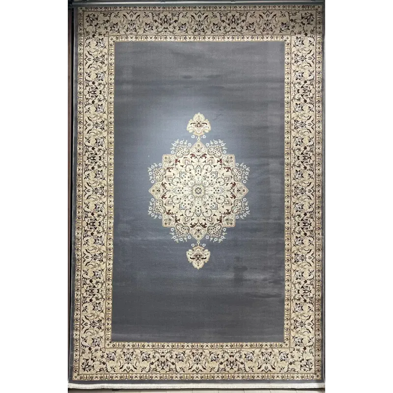 سجاد اصفهان تركي كلاسيك E506B رصاصي مقاس  100*500
