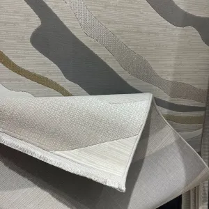 سجاد تركي المصممين لمسة HC35A كريم رصاصي مقاس 150*220