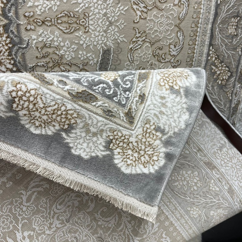 سجاد ميرال تركي كلاسيك EO06A كريم رصاصي غامق مقاس 50*80