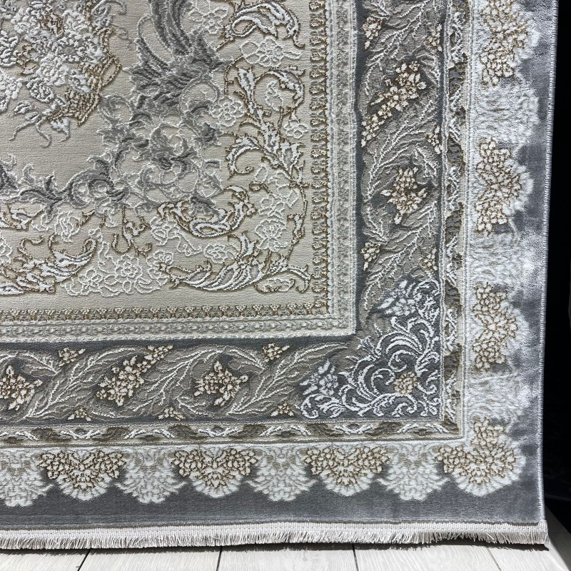 سجاد ميرال تركي كلاسيك EO06A كريم رصاصي غامق مقاس 400*700