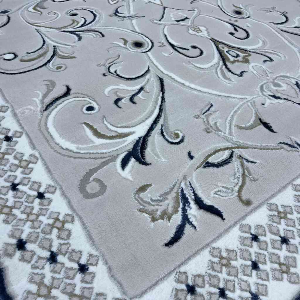 سجاد تركي نرمين نقش فرنسي AM77A كريم سماوي غامق مقاس 100*200 سجاد تركي نرمين نقش فرنسي AM77A كريم سماوي غامق مقاس 100*200