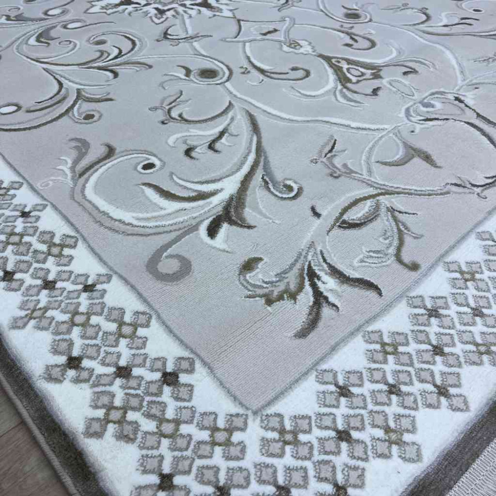 سجاد تركي نرمين نقش فرنسي AM77A كريم بيج فاتح مقاس 100*200