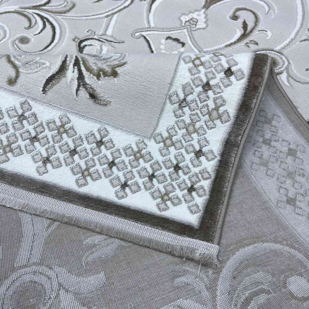 سجاد تركي نرمين نقش فرنسي AM77A كريم بيج فاتح مقاس 100*200