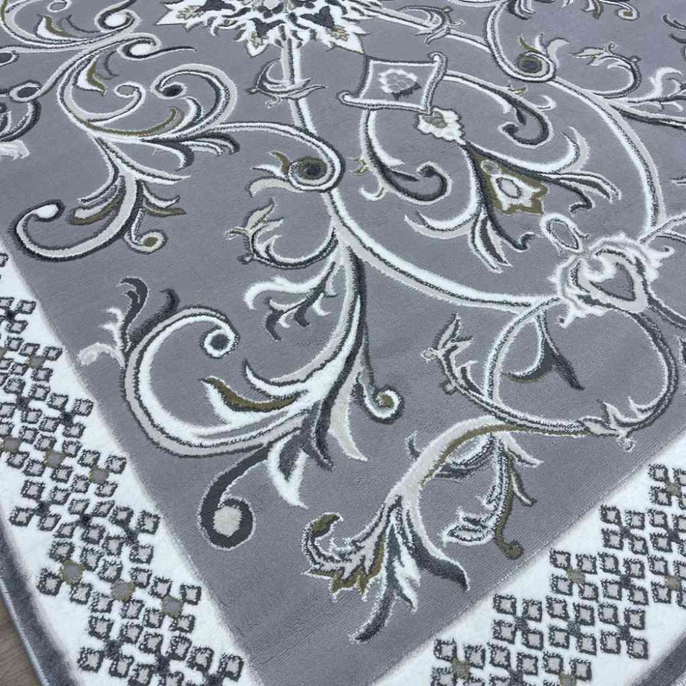 سجاد تركي نرمين نقش فرنسي AM77A رصاصي مقاس 100*200