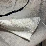 سجاد اوبرا تركي HD24A ابيض رصاصي غامق مقاس 50*80 - سجاد مودرن