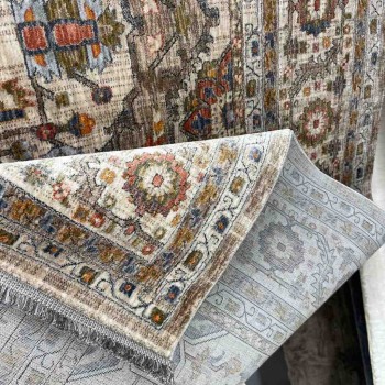 سجاد بوهيمي تركي تكنو KO66A بيج مقاس 250*350