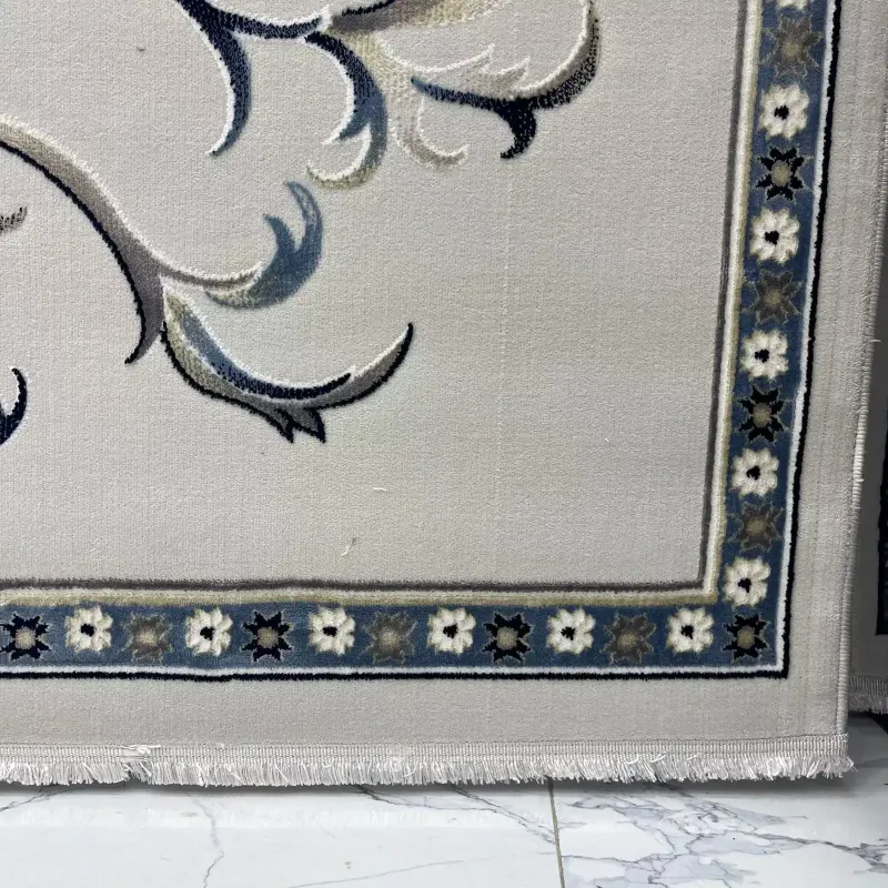 سجاد تركي بوسان نقش فرنسي القصور 007115 سماوي مقاس 100*300