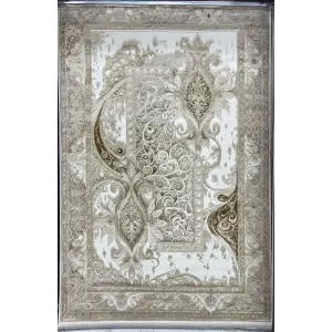 سجاد نيو بوهيمي تركي كاشان ثري دي 8339B بيج مقاس 300*400