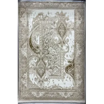 سجاد نيو بوهيمي تركي كاشان ثري دي 8339B بيج مقاس 300*400