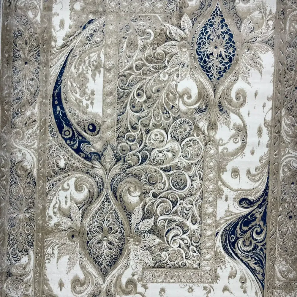 سجاد نيو بوهيمي تركي كاشان ثري دي 8339B سماوي مقاس 80*150