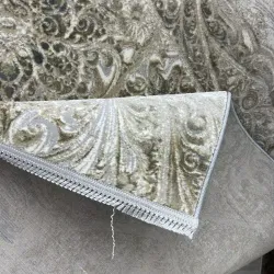 سجاد نيو بوهيمي تركي كاشان ثري دي 8555A رصاصي مقاس 300*400