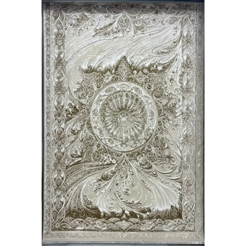 سجاد نيو بوهيمي تركي كاشان ثري دي 8556A بيج مقاس 300*400