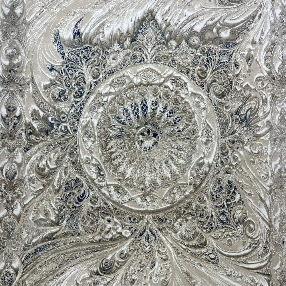 سجاد نيو بوهيمي تركي كاشان ثري دي 8556A سماوي مقاس 80*150