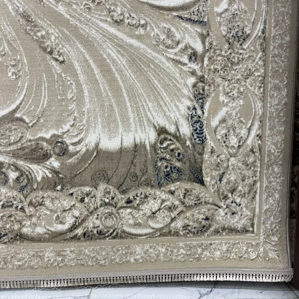سجاد نيو بوهيمي تركي كاشان ثري دي 8556A سماوي مقاس 80*150