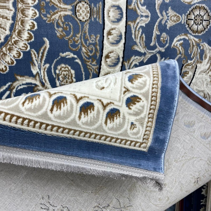 سجاد تركي تبريز كلاسيك سميك 43450F سماوي مقاس 300*400