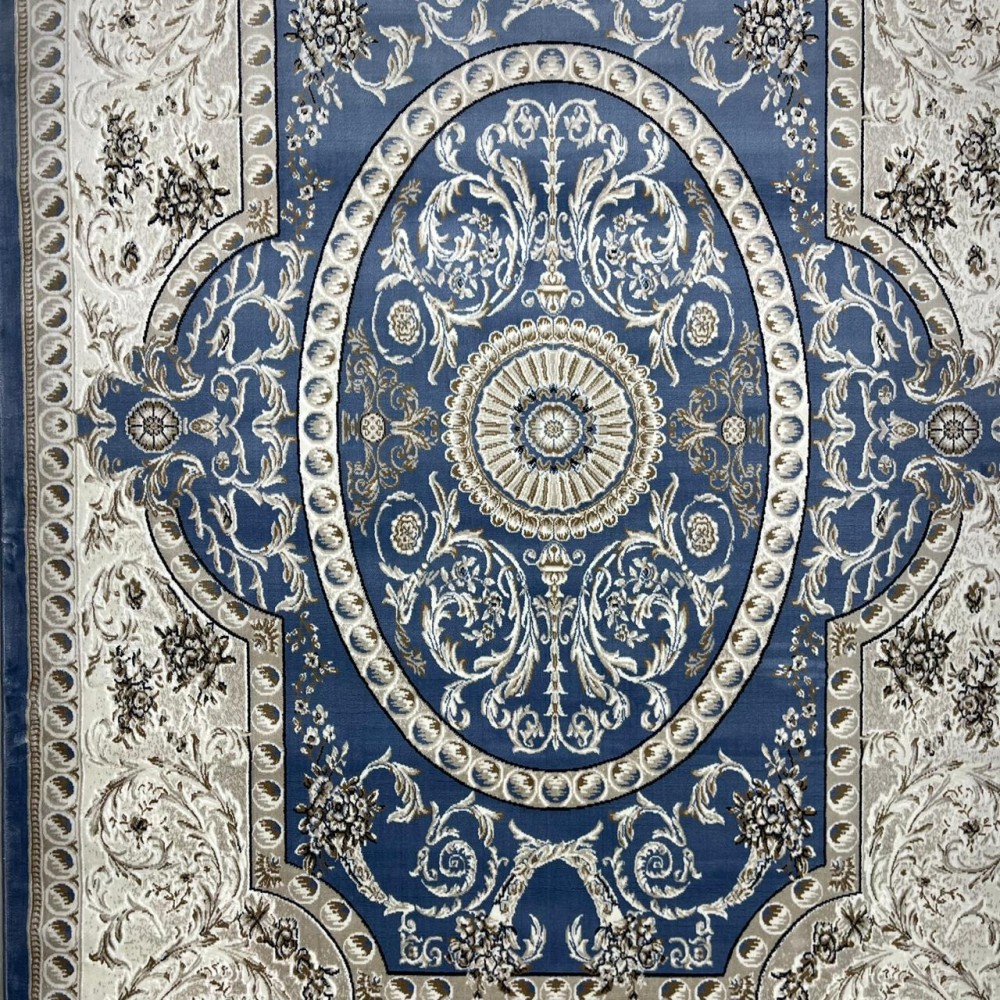 سجاد تركي تبريز كلاسيك سميك 43450F سماوي مقاس 50*80