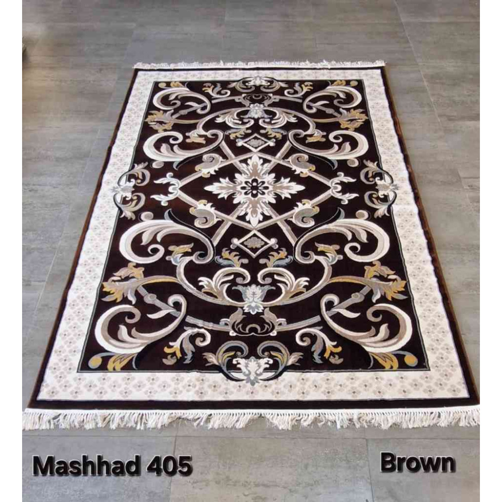 سجاد تركي فرنسي ملكي مشهد 405 بني مقاس 100*400