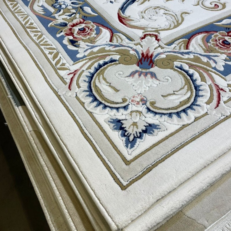 سجاد امور تركي F0810A سماوي مقاس 50*80 - سجاد تركي كلاسيك