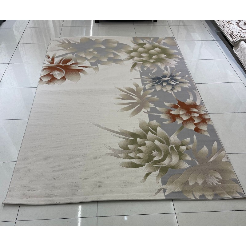 سجاد المصممين بيلا تركي 9807A رصاصي مقاس 50*80 - سجاد فرنسي شرقي