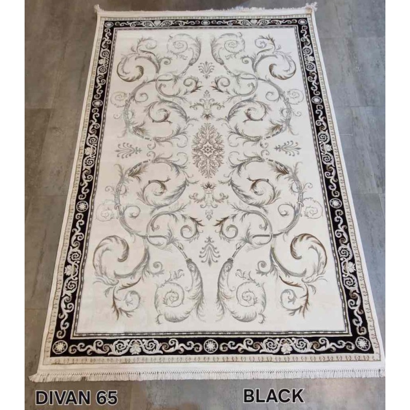 سجاد تركي ديفان 39465A اسود مقاس 150*230