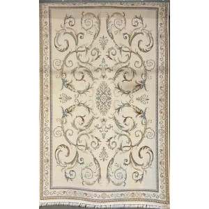 سجاد تركي ديفان 39465A كريم رصاصي مقاس 400*600