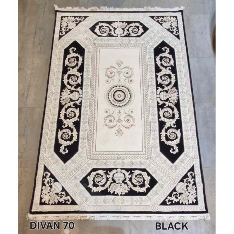 سجاد تركي ديفان 40970A اسود مقاس 400*600