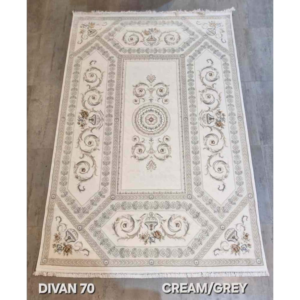 سجاد تركي ديفان 40970A كريم رضاصي مقاس 80*150