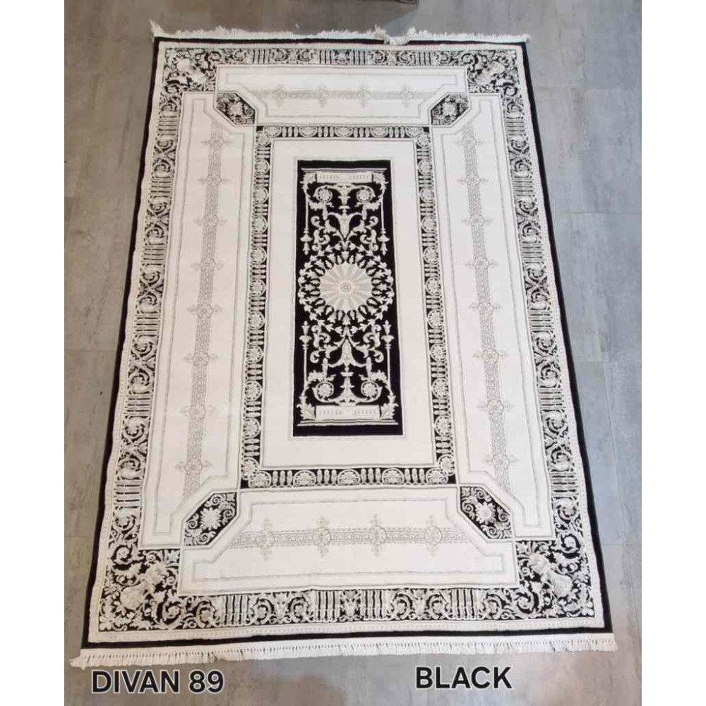 سجاد تركي ديفان 40989A اسود مقاس 80*150