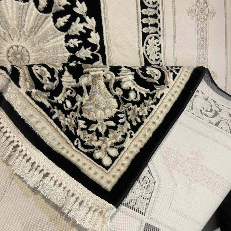 سجاد تركي ديفان 40989A اسود مقاس 80*150