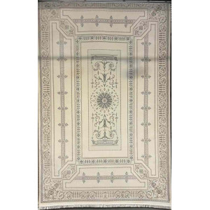 سجاد تركي ديفان 40989A كريم رصاصي مقاس 400*600