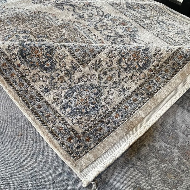 سجاد بوهيمي تركي امبيرا KC05A بيج مولتي روز مقاس 50*80